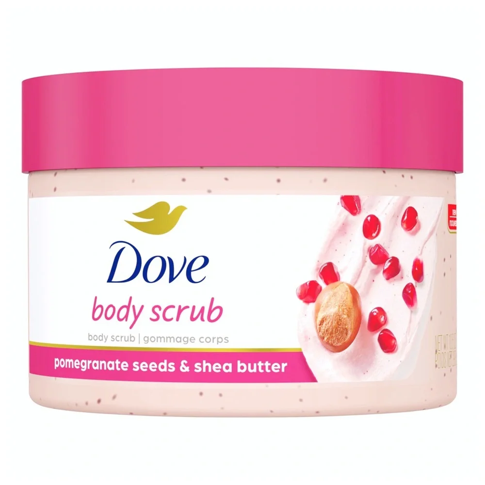 NWT Dove : 10.5 oz pomegranate seeds & shea butter fully body exfoliating  scrub